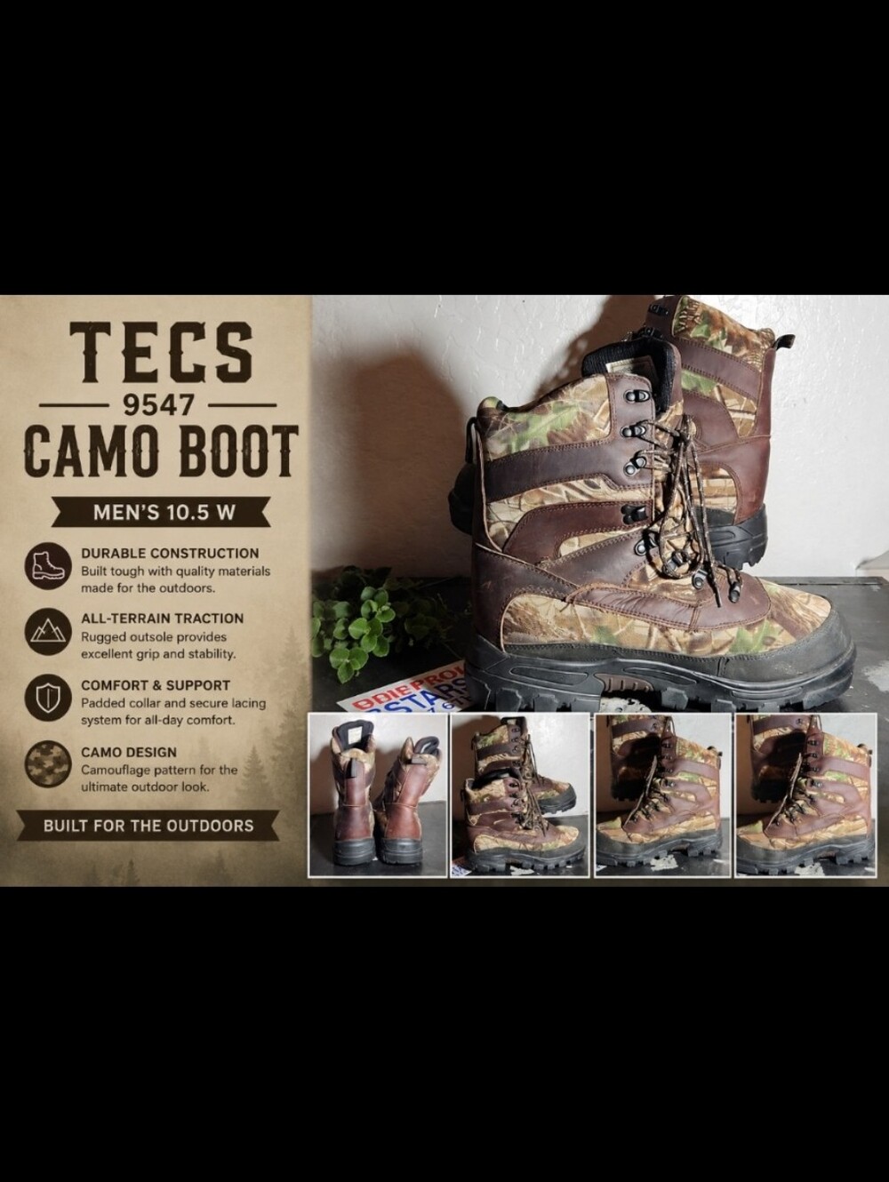 TECS 9547 Camo Boot 10.5 W